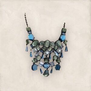 Chico's Necklace blue green crystal drops
